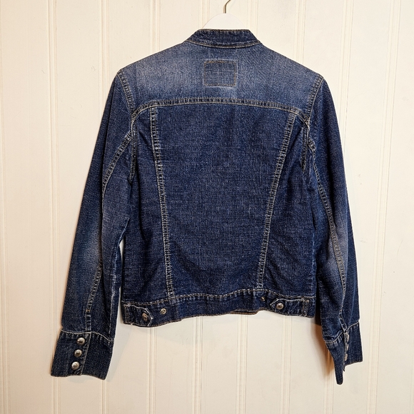 Levi’s Easy Rider Denim Jean Jacket Blue Medium Wash Women’s Large Classic Style - Picture 7 of 15